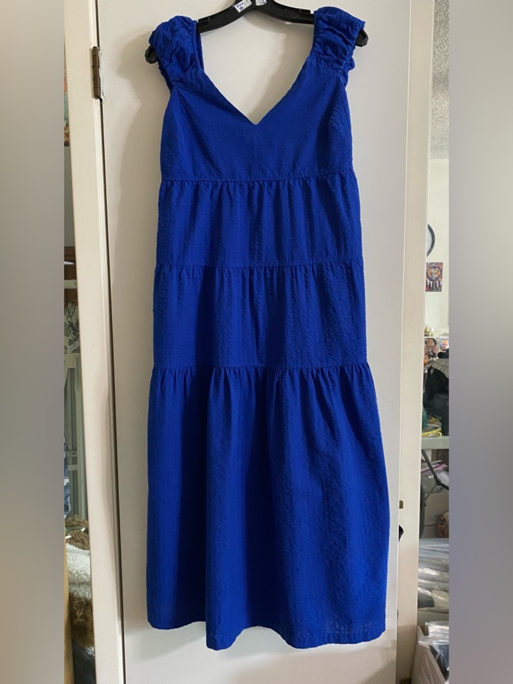 Old Navy Royal Blue Tiered V-Neck Maxi Dress